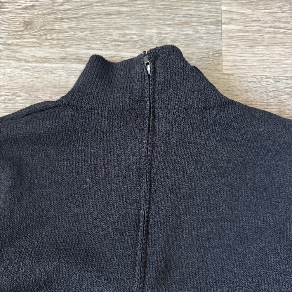ST. JOHN Sportswear beaded black santana knit mock neck sweater medium M - Picture 7 of 9